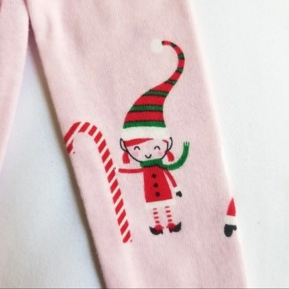 NWT Carter's Pink Red Christmas Holiday Santa Pajama 4 pc Set Baby Girl 18M New